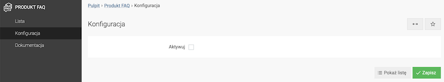 Konfiguracja FAQ produktów